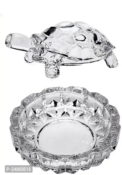 Crystal Tortoise Glass Kachua with Beautiful Bowl Plate-thumb2