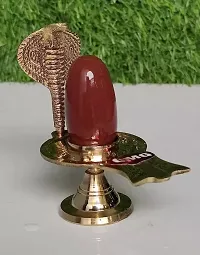 Narmada Shivling and Brass Yoni Base, Swayambhu Narmadeshwar Shivling with Brass Stand-thumb1