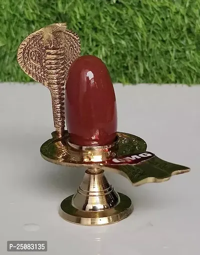 Narmada Shivling and Brass Yoni Base, Swayambhu Narmadeshwar Shivling with Brass Stand-thumb2