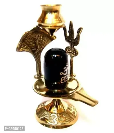 Brass Shiva Ling Lingam Shivling Statue for Hindu Puja 8 CM