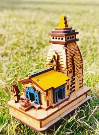 Kedarnath 3D Wood Tempal in Color for Home Decoration | Office-thumb3