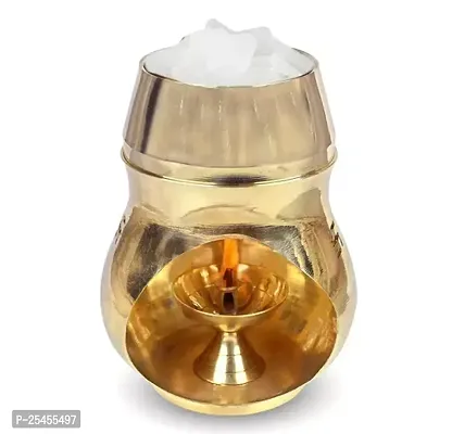 Brass Brass Camphor Diya Diffuser (Gold) for Diwali Pooja Deepak Decoration-thumb0