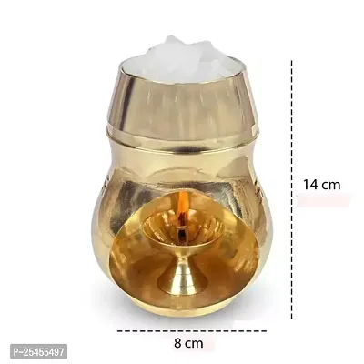 Brass Brass Camphor Diya Diffuser (Gold) for Diwali Pooja Deepak Decoration-thumb2