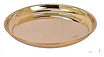 Brass Puja Thali/Pure Brass Pooja Plate (Size-6 Inch)-thumb1