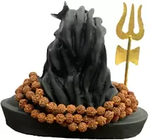 SHIV ADIYOGI IDOL WITH RUDRAKSH MALA AND TRISHUL Decorative Showpiece - 12 cm  (Polyresin, Black)-thumb3
