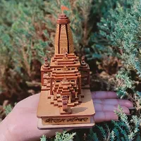 Shri Ram Mandir Ayodhya Mandir for Home (Small) - Ideal for Home Decor, Temple and Best Gift, Brown, Pinewood-thumb3