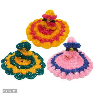 Laddu Gopal Winter Dress Size 3-4 Bal Gopal Krishna Idol Woolen Cloth Poashak Laddu Gopal Woolen Dress Combo Set (Set of 3)