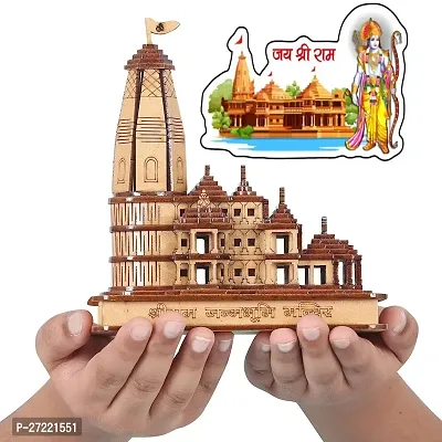 Shri Ram Mandir Ayodhya 3D Wood Tempal for Home Decoration, Office Ram Mandir 3D Model, Brown-thumb2