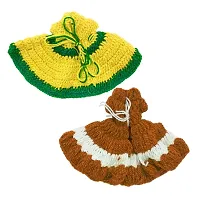 Laddu Gopal Woollen Poshak with Cap Beautiful Winter Dress Soft Woolen Dress Size 3-4 Combo Set (Set of 4)-thumb2