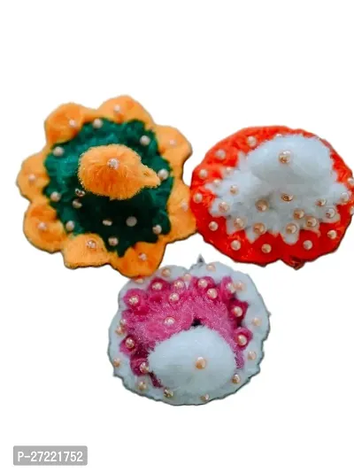 Laddu Gopal Woolen  Winter Dress of Lord Krishna Ladoo Gopal ji Shri Krishna ji Bal Gopal Ji - Mix Color Heavy  Designer with Cap (Size 2-3 No,Pack of 4 pc)-thumb3