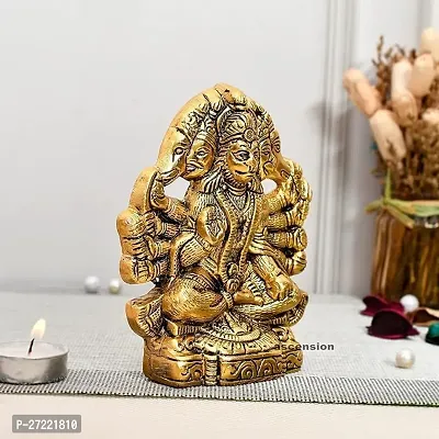 Hanuman ji,Panchmukhi Hanuman Murti,Bajrangbali Murti Religious Idol for Pooja Room  Decor Your Home,Office,Hanuman Idol Statue Showpiece for Home Decoration Gifting, Gold-thumb2