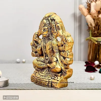 Hanuman ji,Panchmukhi Hanuman Murti,Bajrangbali Murti Religious Idol for Pooja Room  Decor Your Home,Office,Hanuman Idol Statue Showpiece for Home Decoration Gifting, Gold-thumb3