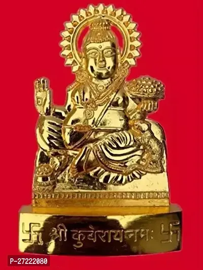 Gold Plated Lord Kuber Murti Statue Idol