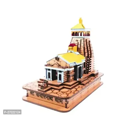 Kedarnath ji Mahadev Temple Fully Polished and Hand Crafted Small Shree Kedarnath Dham ji Mahadev Temple in Wood Color 3D Model Mandir Statue.