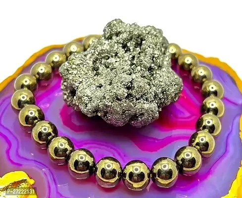 Combo of Original Pyrite Rough 50 Gram and Golden Pyrite Bracelet Natural Raw Cluster Bracelet Money Magnet Healing Bracelet from Peru for Attracting Wealth  Business Luck for Vastu Reiki healing-thumb0