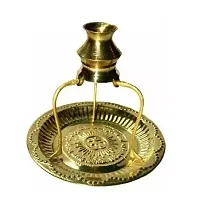 brass plate with shivling stand and trishul Puja Articles-thumb3