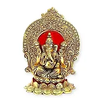 Graceful Heavy Metal Ganesha for PujaLord Ganesha Statue also brings wisdom and wealth.Graceful Heavy Metal Ganesha for Puja , Ganesha Murti , Ganesh ji ki Murti red background-thumb1