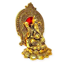 Graceful Heavy Metal Ganesha for PujaLord Ganesha Statue also brings wisdom and wealth.Graceful Heavy Metal Ganesha for Puja , Ganesha Murti , Ganesh ji ki Murti red background-thumb2