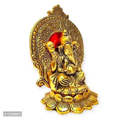 Graceful Heavy Metal Ganesha for PujaLord Ganesha Statue also brings wisdom and wealth.Graceful Heavy Metal Ganesha for Puja , Ganesha Murti , Ganesh ji ki Murti red background-thumb3