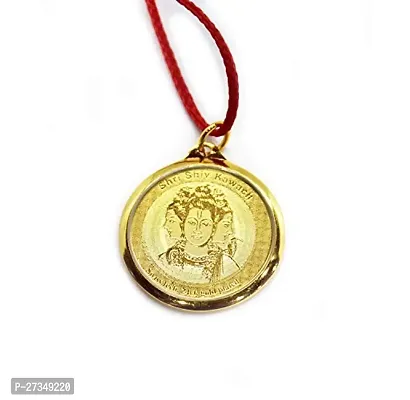 24 K Gold Plated Lord Shankar Coin Pendant and Necklace-thumb0