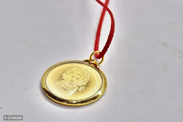 24 K Gold Plated Lord Shankar Coin Pendant and Necklace-thumb4