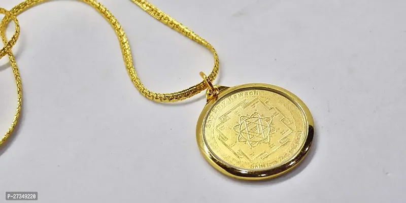 24 K Gold Plated Lord Shankar Coin Pendant and Necklace-thumb2