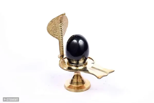 Brass Black Shiva Ling Lingam Shivling Statue for Hindu Puja Brass Shaligram Shiva Ling Lingam Shivling Statue Hindu Puja Stand-thumb0