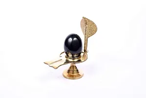 Brass Black Shiva Ling Lingam Shivling Statue for Hindu Puja Brass Shaligram Shiva Ling Lingam Shivling Statue Hindu Puja Stand-thumb1