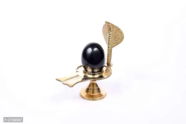 Brass Black Shiva Ling Lingam Shivling Statue for Hindu Puja Brass Shaligram Shiva Ling Lingam Shivling Statue Hindu Puja Stand-thumb2