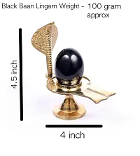 Brass Black Shiva Ling Lingam Shivling Statue for Hindu Puja Brass Shaligram Shiva Ling Lingam Shivling Statue Hindu Puja Stand-thumb2