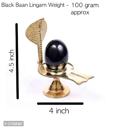 Brass Black Shiva Ling Lingam Shivling Statue for Hindu Puja Brass Shaligram Shiva Ling Lingam Shivling Statue Hindu Puja Stand-thumb3