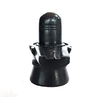 Shivling for Home Pooja Temple Black Marble 12.7 cm (Stone, Black)-thumb2