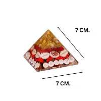 Natural Gomti Chakra Orgone Shree Yantra Pyramind with Red White Chirmi Seeds for Wealth, Prosperity, Success, Clears Our Mind and Motivates-thumb3