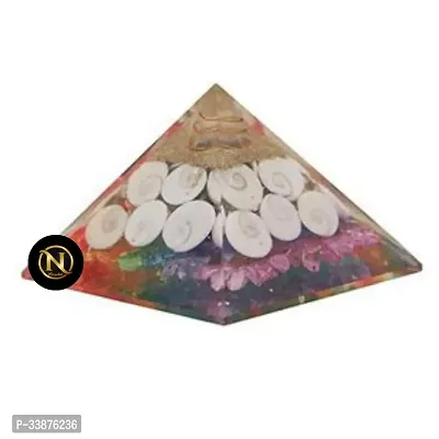 Gomti Chakra Pyramid Ultimate Wealth Magnet with Shri Yantra, Gomati Chakra, Rudraksha, Chirmi Seeds, and Kaudi Shells