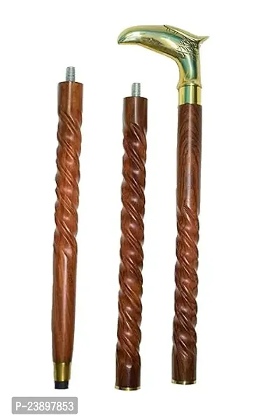 Walking Sticks 36 inches Black with Lion Brass Emboss Handle