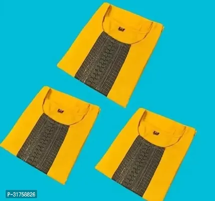 Straight Yellow Solid Cotton Kurta Pack Of 1-thumb0