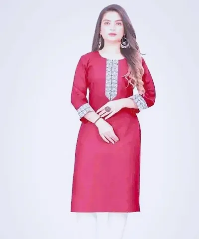 Stylish Cotton Solid Straight Kurtis