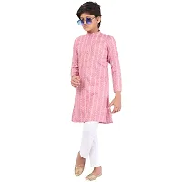 Stylish Fancy Cotton Rayon Kurta With Bottom Wear Set For Boys-thumb3