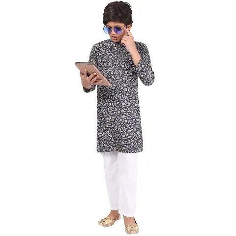 Stylish Fancy Rayon Kurta With Bottom Wear Set For Boys