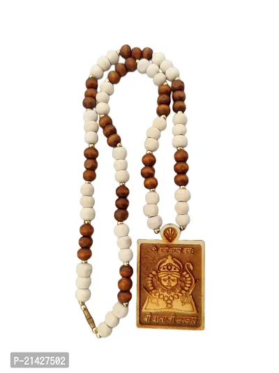 Vindhya shakti Wooden God locket with Tulsi Kanthi Mala, Pack of 1