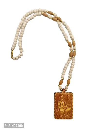 Vindhya shakti Wooden God locket with Tulsi Kanthi Mala, Pack of 1