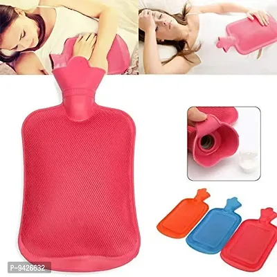 Diamond 2 L Large size THICK Rubber HOT WATER BOTTLE BAG WARM Relaxing Heat Cold Therapy Water Warm Bags-thumb0