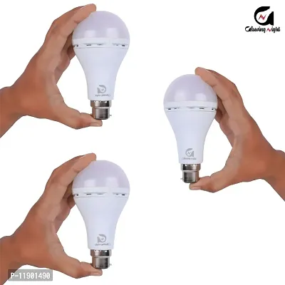 GLOWING NIGHT 12 Watts B22 LED White Emergency Bulb, Pack of 3-thumb2