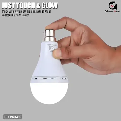 GLOWING NIGHT 12 Watts B22 LED White Emergency Bulb, Pack of 3-thumb3
