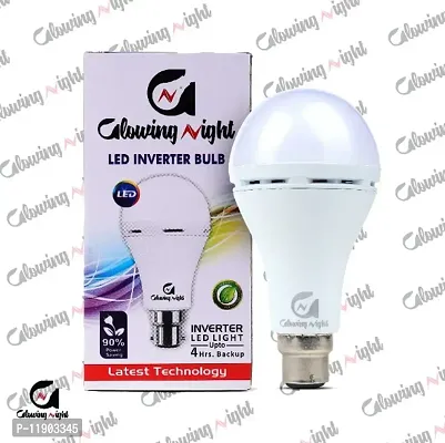 GLOWING 12W Rechargeable Emergency Inverter LED Bulb With 4 Hour Light-thumb0