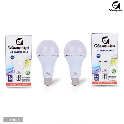 GLOWING 12W EMERGENCY B22 RECHARGEABLE LED BULB (PACK OF 2)