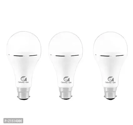 Glowing 12 watt rechargeable emergency inverter led bulb pack of 3-thumb0
