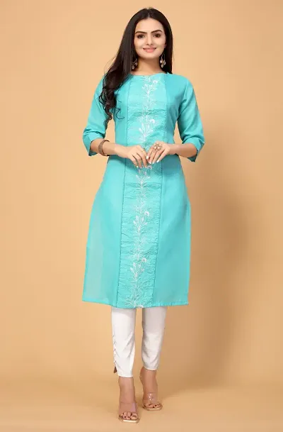 New Attractive A-Line Self Pattern Cotton Kurta