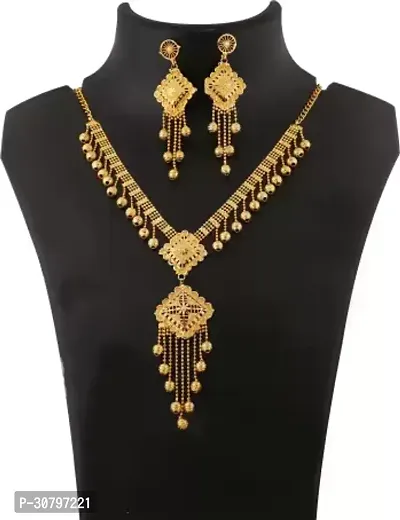 Designer Golden Alloy Jewellery Set For Women-thumb0