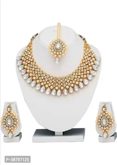 Designer Golden Alloy Jewellery Set For Women-thumb0